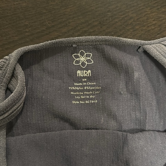 Gray Ribbed V-Neck Tank Top - Picture 3 of 3